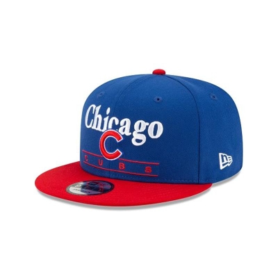 Blue Chicago Cubs Hat - New Era MLB Two Tone Retro 9FIFTY Snapback Caps USA8610297